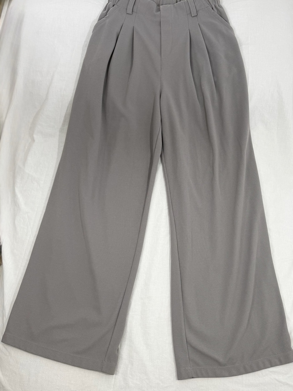 HALARA Wide Leg Pleated Pants in Gray